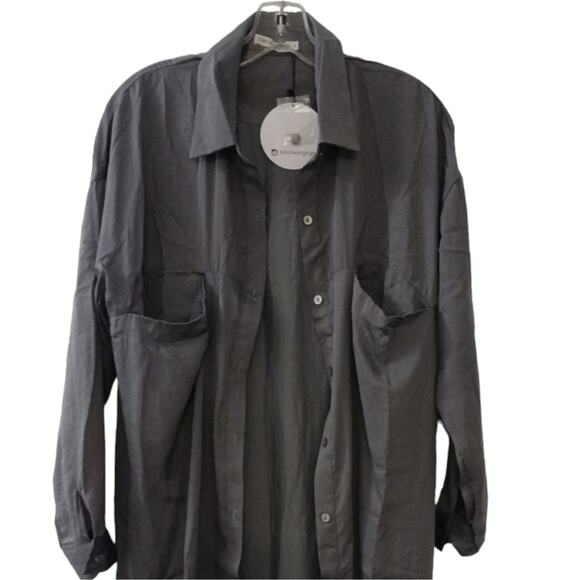 NEW! Toby Heart Ginger Long Shirt Dress Sz M Khaki Bohemian Preppy Lagenlook - Picture 10 of 13